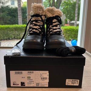 Chanel Shearling Booties Size 38.5